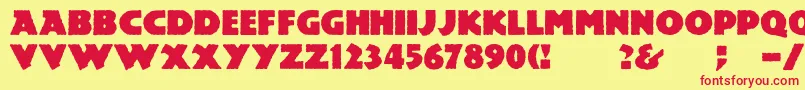 Mesozoic Font – Red Fonts on Yellow Background