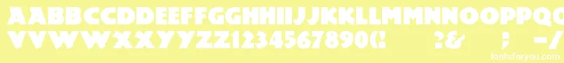 Mesozoic Font – White Fonts on Yellow Background