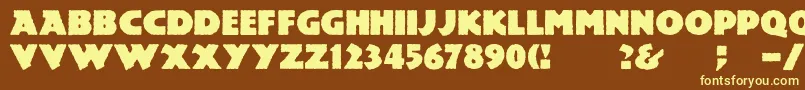 Mesozoic Font – Yellow Fonts on Brown Background