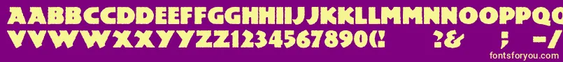 Mesozoic Font – Yellow Fonts on Purple Background