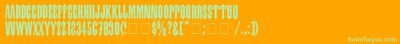 CantinaSsi Font – Green Fonts on Orange Background