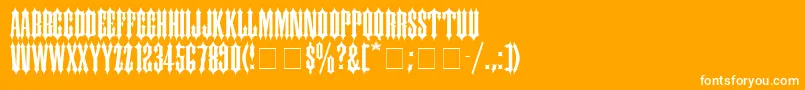 CantinaSsi-Schriftart – Weiße Schriften auf orangefarbenem Hintergrund