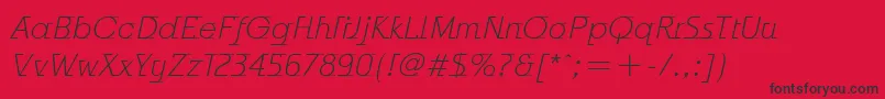 OdysseeItcLightItalic Font – Black Fonts on Red Background