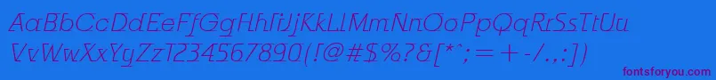 OdysseeItcLightItalic Font – Purple Fonts on Blue Background