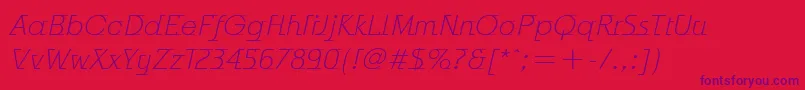 OdysseeItcLightItalic Font – Purple Fonts on Red Background