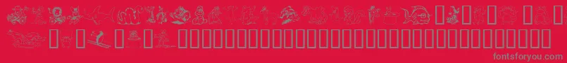 KomedyKritters Font – Gray Fonts on Red Background