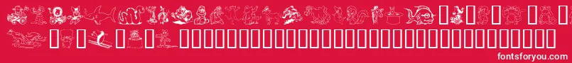フォントKomedyKritters – 赤い背景に白い文字