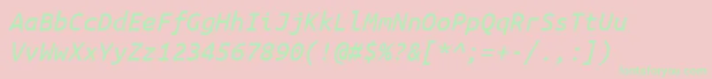 UbuntuMonoItalic Font – Green Fonts on Pink Background