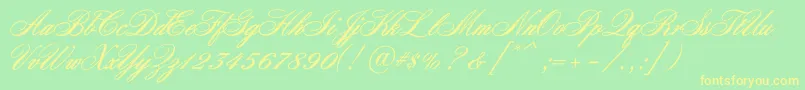 Nocturnec Font – Yellow Fonts on Green Background
