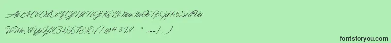 DancingInTheMoonlight Font – Black Fonts on Green Background