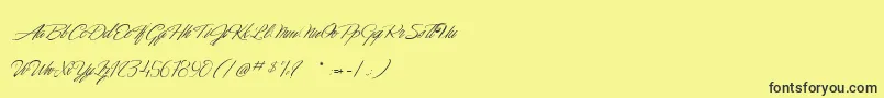DancingInTheMoonlight Font – Black Fonts on Yellow Background