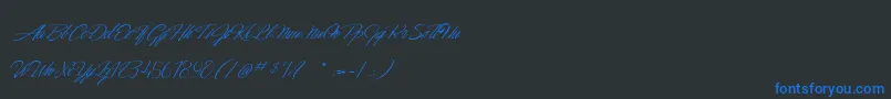 DancingInTheMoonlight Font – Blue Fonts on Black Background