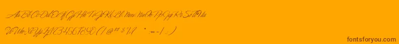 DancingInTheMoonlight Font – Brown Fonts on Orange Background