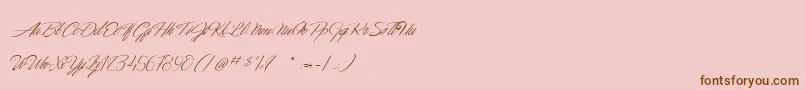 DancingInTheMoonlight Font – Brown Fonts on Pink Background