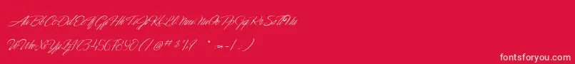 DancingInTheMoonlight Font – Pink Fonts on Red Background