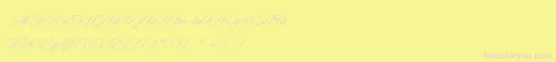 DancingInTheMoonlight Font – Pink Fonts on Yellow Background