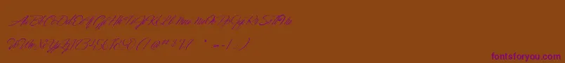 DancingInTheMoonlight Font – Purple Fonts on Brown Background