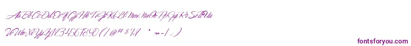 DancingInTheMoonlight-Schriftart – Violette Schriften auf weißem Hintergrund