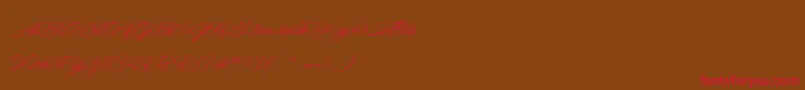 DancingInTheMoonlight Font – Red Fonts on Brown Background