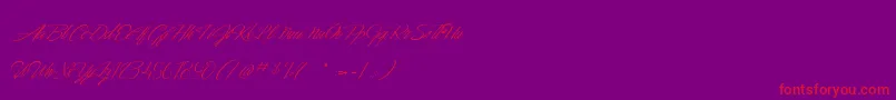 DancingInTheMoonlight-Schriftart – Rote Schriften auf violettem Hintergrund