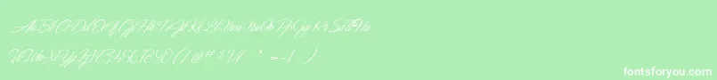 DancingInTheMoonlight Font – White Fonts on Green Background