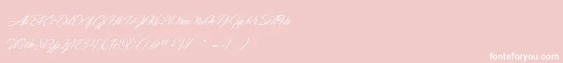 DancingInTheMoonlight-Schriftart – Weiße Schriften auf rosa Hintergrund