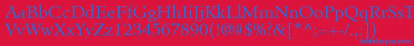 MinisterLtLight Font – Blue Fonts on Red Background