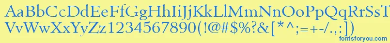 MinisterLtLight Font – Blue Fonts on Yellow Background