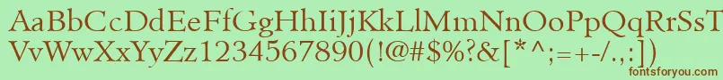 MinisterLtLight Font – Brown Fonts on Green Background