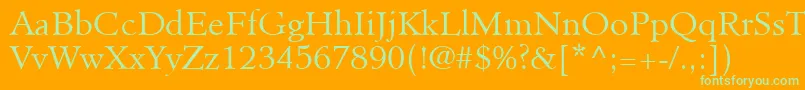 MinisterLtLight Font – Green Fonts on Orange Background