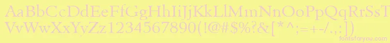 MinisterLtLight Font – Pink Fonts on Yellow Background