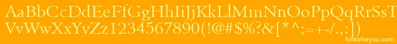 MinisterLtLight Font – Yellow Fonts on Orange Background