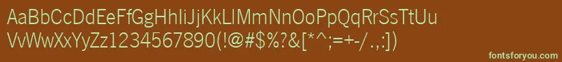 Czcionka Newsgottlig – zielone czcionki na brązowym tle