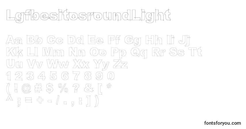 A fonte LgfbesitosroundLight – alfabeto, números, caracteres especiais