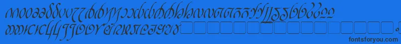 RellanicItalic Font – Black Fonts on Blue Background