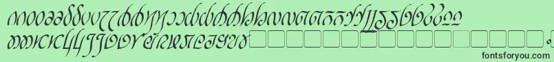 RellanicItalic-fontti – mustat fontit vihreällä taustalla