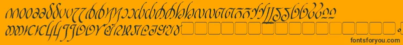 Шрифт RellanicItalic – чёрные шрифты на оранжевом фоне