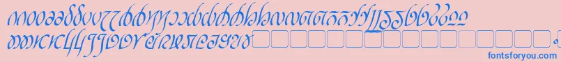RellanicItalic-Schriftart – Blaue Schriften auf rosa Hintergrund
