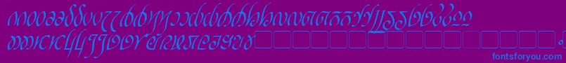 フォントRellanicItalic – 紫色の背景に青い文字