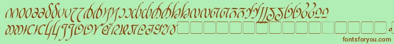RellanicItalic-Schriftart – Braune Schriften auf grünem Hintergrund