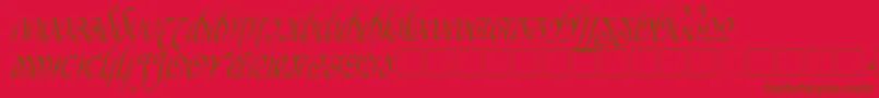 フォントRellanicItalic – 赤い背景に茶色の文字