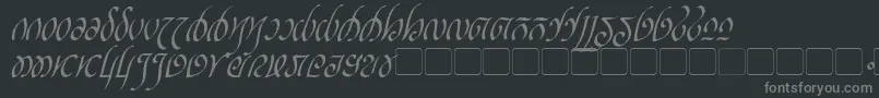 RellanicItalic-fontti – harmaat kirjasimet mustalla taustalla