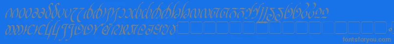 RellanicItalic-fontti – harmaat kirjasimet sinisellä taustalla