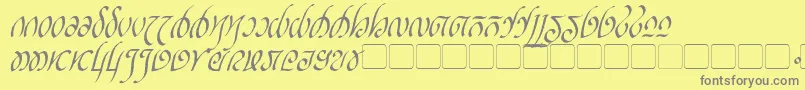 RellanicItalic-Schriftart – Graue Schriften auf gelbem Hintergrund
