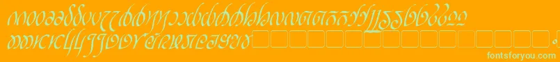 RellanicItalic Font – Green Fonts on Orange Background