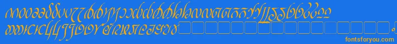 RellanicItalic-fontti – oranssit fontit sinisellä taustalla