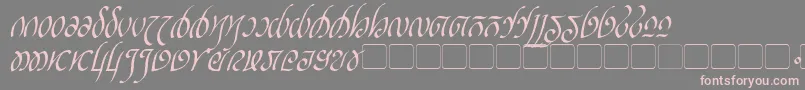 フォントRellanicItalic – 灰色の背景にピンクのフォント