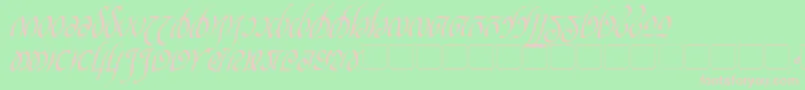 RellanicItalic-Schriftart – Rosa Schriften auf grünem Hintergrund