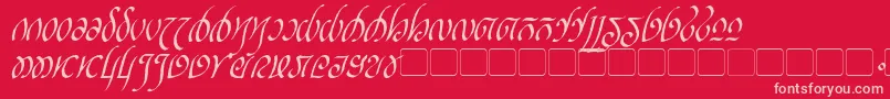 RellanicItalic-fontti – vaaleanpunaiset fontit punaisella taustalla