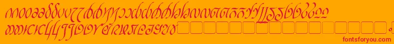 RellanicItalic-fontti – punaiset fontit oranssilla taustalla